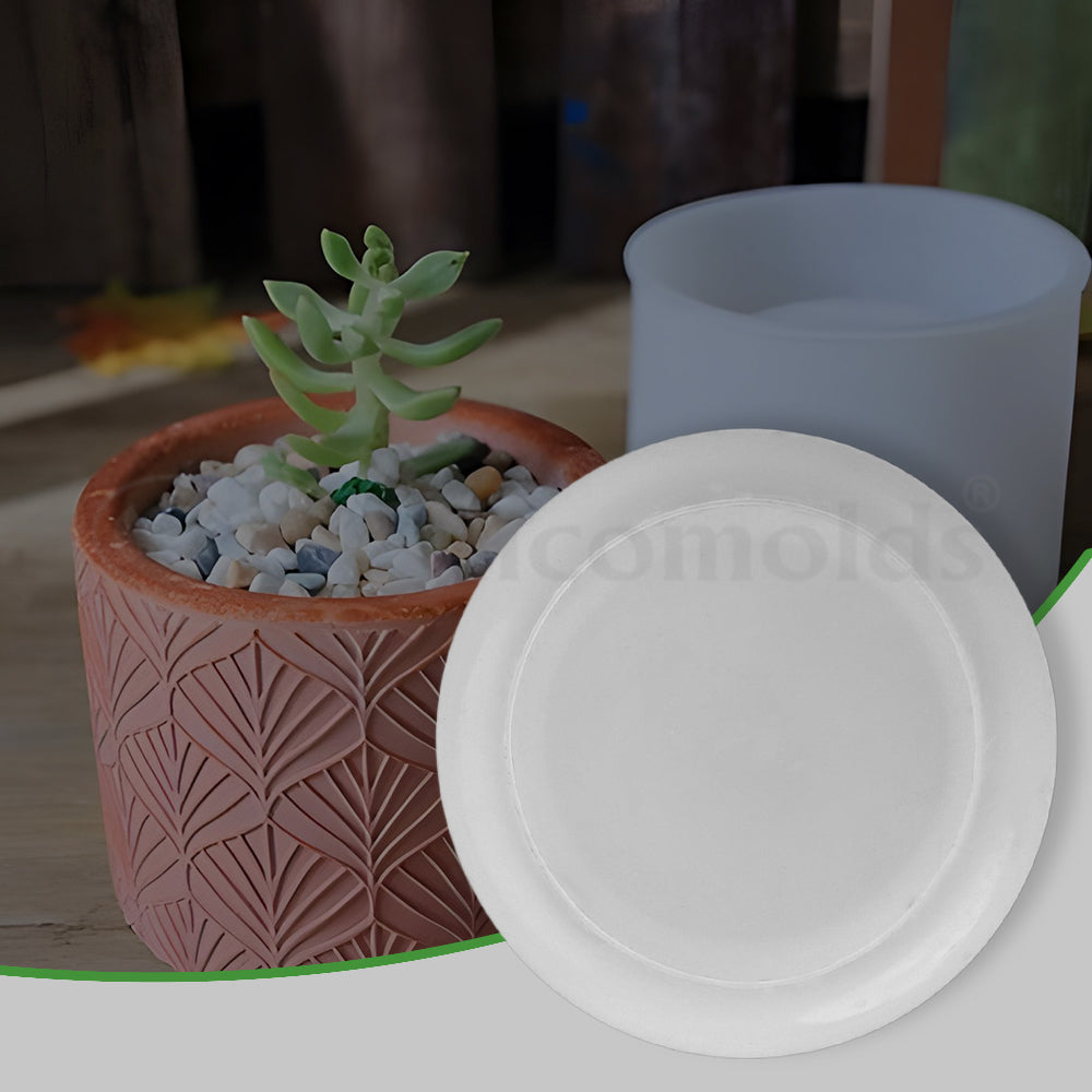 SILICOMOLDS-3.5" Leaf design planter molds-URP269PM